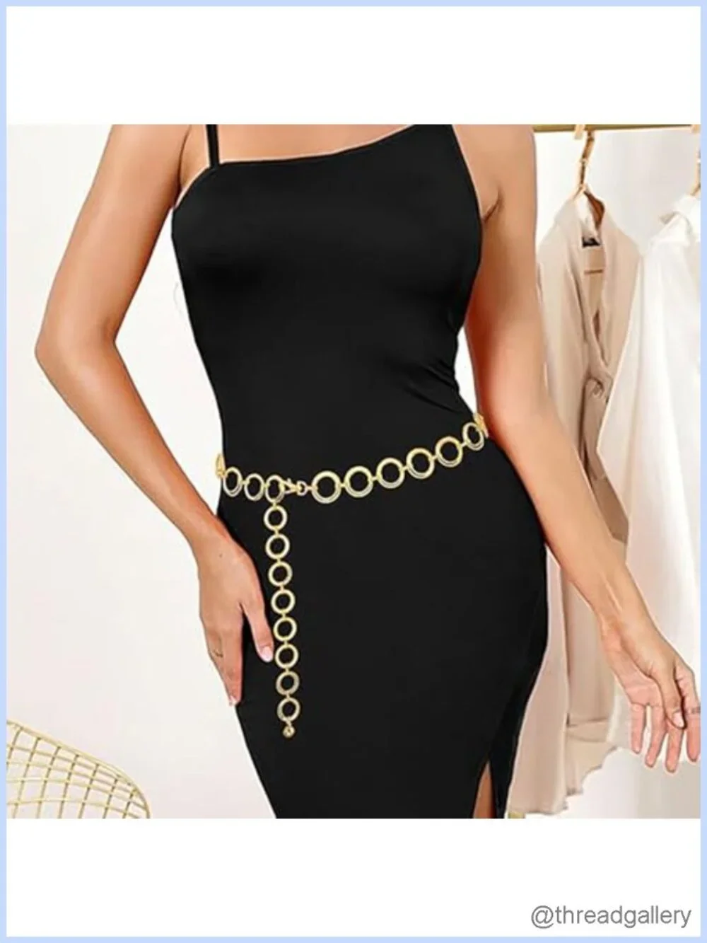 Round Metal Waist Chain Adjustable Body Chain Gold Jeans Jewelry Party Belt